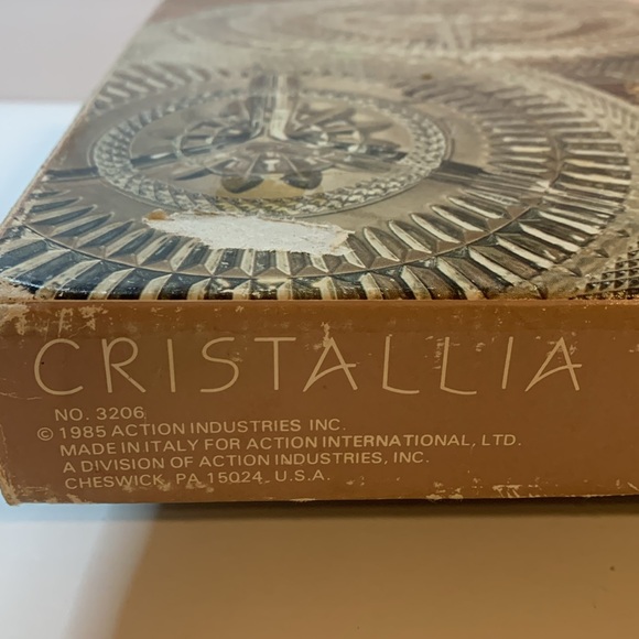 Cristallia Glass Relish Plate 3 Dividers Approximately 10 Inches Used - Picture 8 of 8